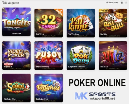 Đầy đủ thể loại Poker online phổ biến tại MK Sports