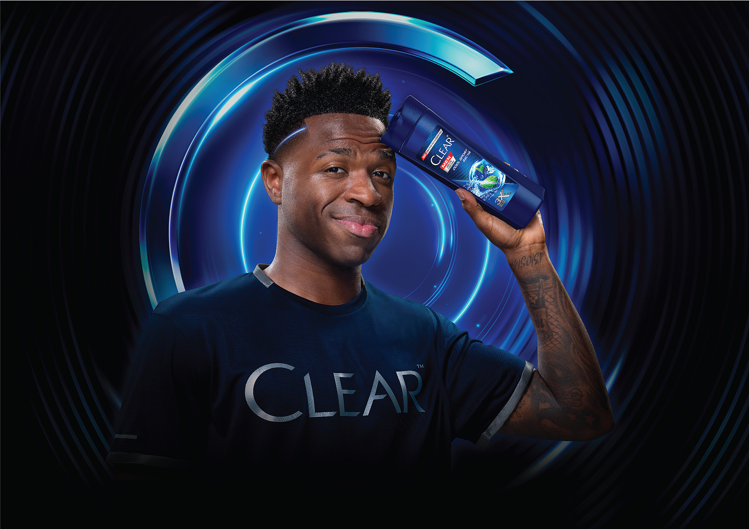 Vinicius Jr trong vai trò đại sứ toàn cầu mới của Clear Men. Ảnh: Clear Men